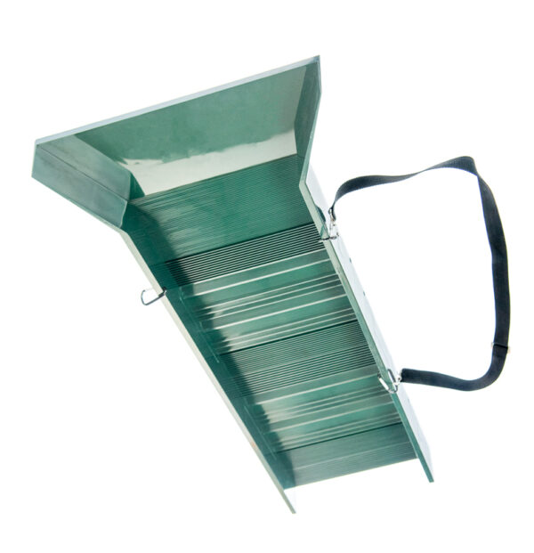 36" Length Lightweight Green Sluice Box with 30" Riffle length and a Shoulder Strap inc. 2 Carabineer