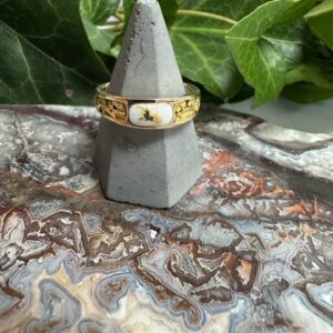 Gold in Quartz Ring with Natural Gold Nuggets Ring RL6530LQ