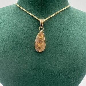 Gold in Quartz Bezel set Pendant P1KQS