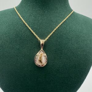 Gold in Quartz Bezel set Diamond Pendant PN851DQ
