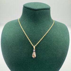 Gold in Quartz Bezel set Diamond Pendant PN641D4QX