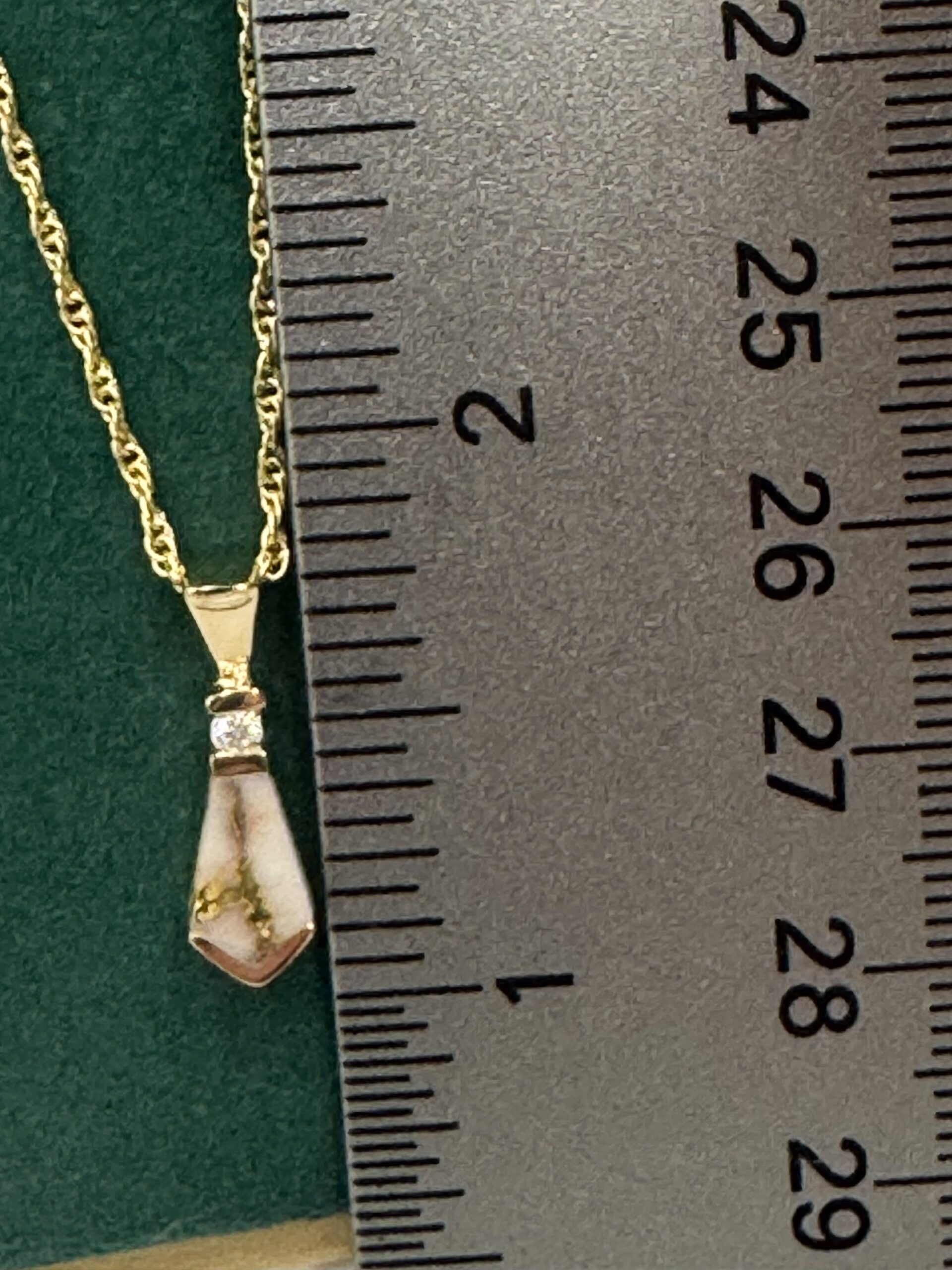 Gold in Quartz Bezel set Diamond Pendant PN641D4QX - Image 3