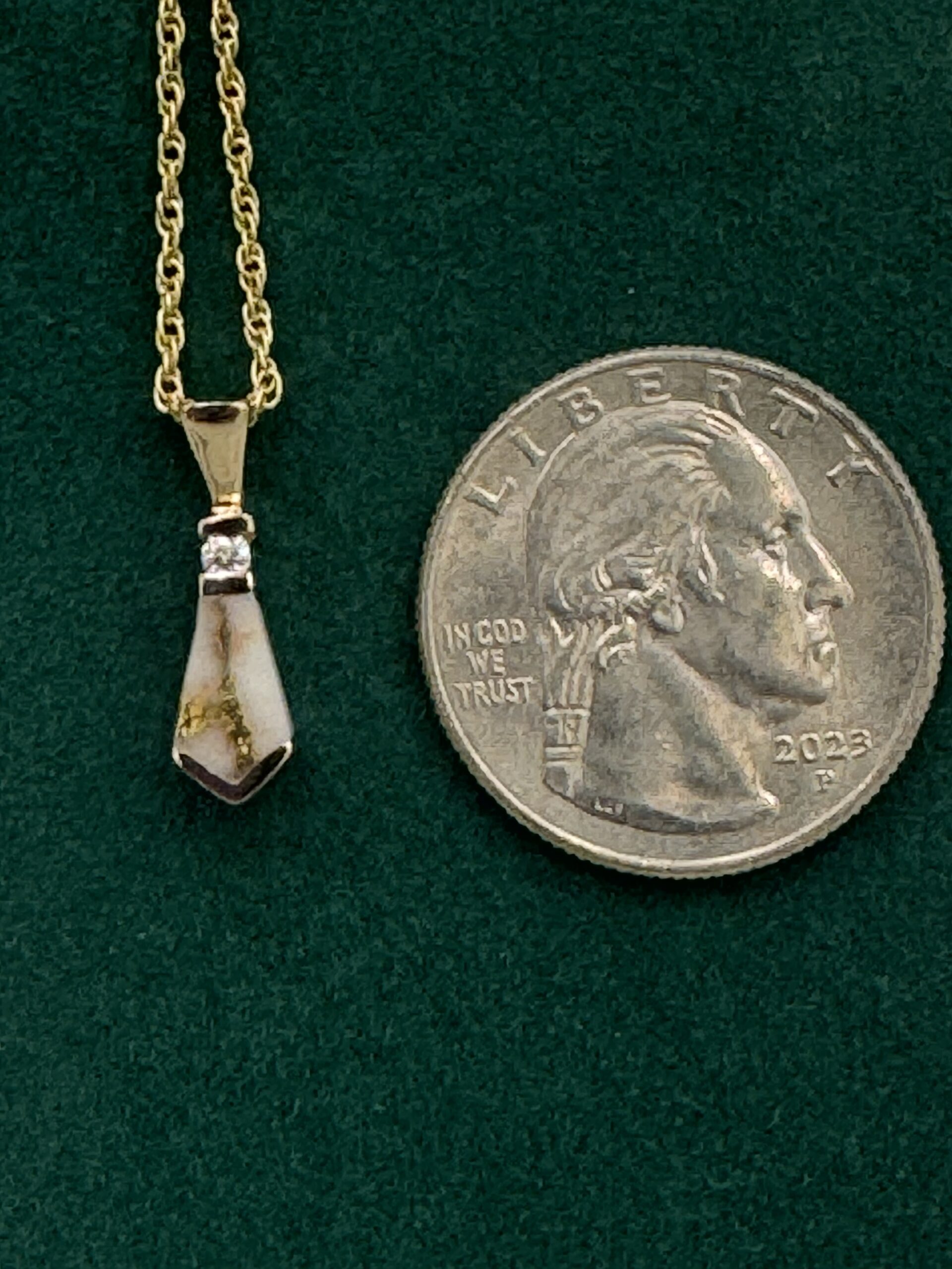 Gold in Quartz Bezel set Diamond Pendant PN641D4QX - Image 4