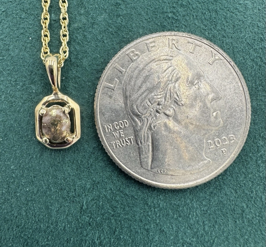 Gold in Quartz Bezel set Pendant PN452QX - Image 4